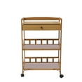 thumbnail image 4 of 3-Tier Entertainment Kitchen Cart Bathroom Handrail Fence Cart W/Drawer & Wheels, 4 of 10