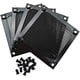 thumbnail image 1 of Paquete de 4 parrillas de filtro de ventilador de computadora con tornillos, malla de aluminio ultrafina, color negro Namotu CZDZ-HQ34-3, 1 of 5