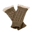 thumbnail image 4 of MSJUHEG Gloves Fingerless Gloves Work Gloves Winter Gloves Women'S Casual Solid Knit Lace Mittens Fingerless Half Knitted Gloves Winter Gloves Men Khaki One Size, 4 of 5