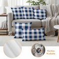 thumbnail image 6 of Outdoor Pillow Covers Blue White Gingham Plaid Waterproof Pillow Cases 18x18 Set of 2, Nautical Checkered Throw Pillow Cover Pillowcase for Patio Balcony Couch Garden, 6 of 9