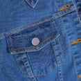 thumbnail image 5 of Katigan Women Denim Dress Button Down Close Short Sleeve A-Line Cotton Jean Dress Deep Blue XXL, 5 of 8