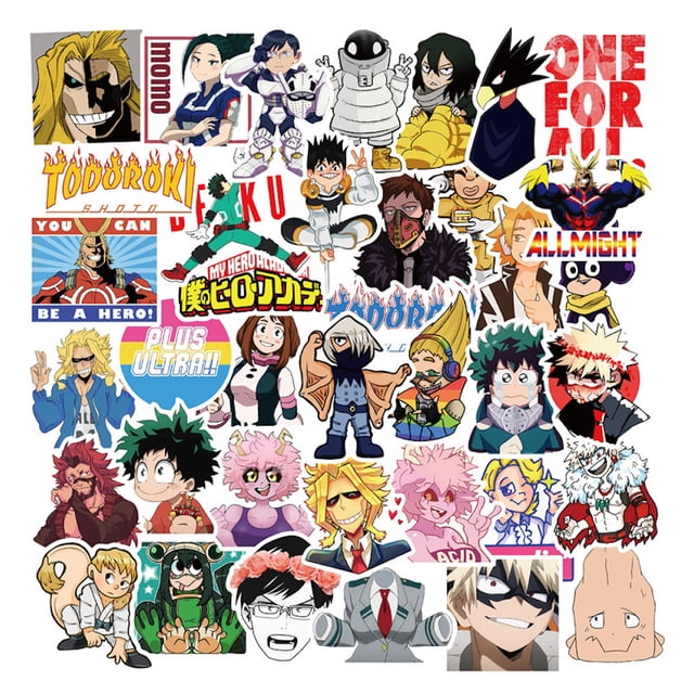 Paquete de pegatinas My Heros Academias Anime, 50 unidades, 5-9 cm