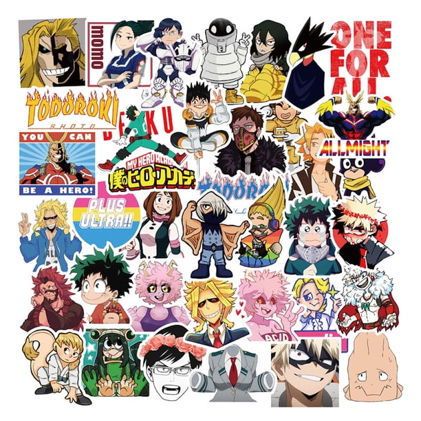 Paquete de pegatinas My Heros Academias Anime, 50 unidades, 5-9 cm