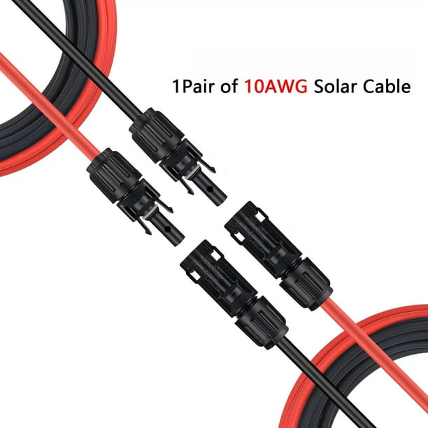10 Feet Solar Panel Extension Cable Wire 10 gauge MC4 Male Connector to  Bare End