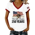 thumbnail image 2 of YVNAURA Women's Patriotic 250th Anniversary T Shirt V Neck USA Flag Graphic 1776-2026 Tee Semiquincentennial Family Heritage Keepsake Gift for Mom Wife Grandmother 4th of July, White, M, 2 of 9