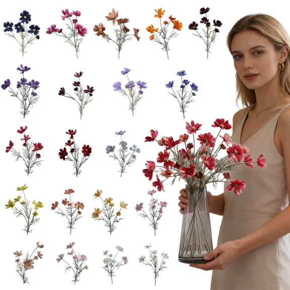 Flowers Artificial Realistic, Artificial White Flowers, 24inFake Flower Stems, White Silk Flowers, Floral Decorations, Centerpiece Table Decorations Wedding, Tabletop Decor,