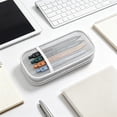 thumbnail image 6 of Clear Mesh Pencil Bag,Large Capacity Zipper Pencil Case with Elastic Band Pen Holder for Stationery Supplies Storage,Aesthetic Pencil Pouch for Teenager,White, 6 of 7