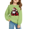 thumbnail image 4 of PMVFHDE Chandail à Capuchon et Chandails en Molleton pour Filles Imprimé Manches Longues Col Rond avec Poche Chandail Confortable Doux Décontracté pour Enfants Saison des Fêtes Vert, 18-24 Mois, 4 of 4