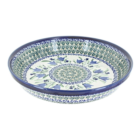 Blue Rose Polish Pottery Blue Tulip Pie Plate