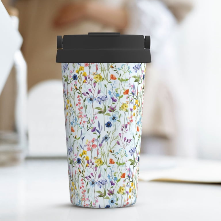 Lsque Beautiful wild flower forest Pattern Travel Coffee Mug 16oz:  Insulated Coffee Cup with Leakproof Lid, Coffee Tumbler, Reusable Coffee  Cups with Seal Lid - Walmart.com