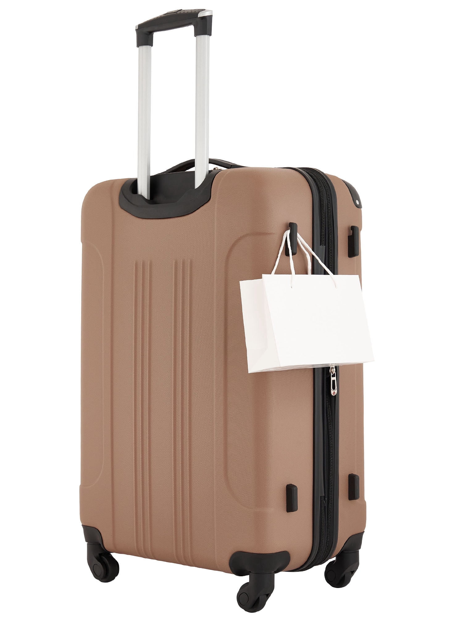 Travelers Club 4-Piece Hard Side Spinner Travel Luggage Set, Mocha Brown