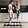 thumbnail image 4 of KaHouen Buffalo Plaid Rug 28? x 44?, Black and White Check Rug Hand-Woven Indoor or Outdoor Rugs for Layered Door Mats Washable Carpet for Front Porch, Kitchen, Farmhouse, Entryway, 4 of 7