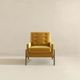 thumbnail image 4 of Steven Mid-Century Modern Tufted Yellow Velvet Accent Armchair, 4 of 7