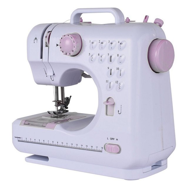 Mini 12 Stitches Sewing Machine Multifunction Electric Replaceable Presser Foot DIY Crafting Mending Knitting Machine