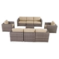 thumbnail image 2 of Living Source International 9-Piece Wicker Sectional Set with Cushions in Beige, 2 of 2