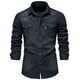 thumbnail image 1 of Camisas de algodón para hombre, camisa vaquera, camisa de manga larga, camisas de corte entallado para hombre, 1 of 5