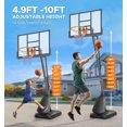 thumbnail image 2 of Huanherad Basketball Hoop Outdoor, 4.9-10FT Adjustable Height, Portable Basketball Hoops & Goals with 48 inch Shatterproof Backboard, Best for Kids/Youth/Adults, 2 of 7