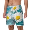 thumbnail image 2 of Uemuo Daisy Flowers Pattern Mens Swim Trunks Quick Dry Board Shorts with Mesh Lining, Stretch Beach Shorts Quick Dry No-Chafing Board Shorts-Small, 2 of 9