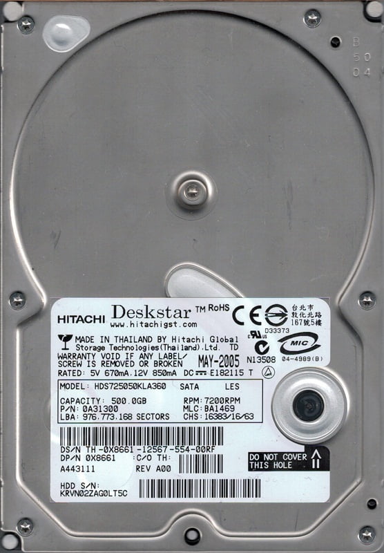 Hitachi HDT722525DLA380 P/N: 0A32552 MLC: BA1769 250GB - Walmart.com