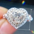 thumbnail image 2 of Heart Cut Cubic Zircon Romantic 925 Silver Ring Anniversary Jewelry Sz 6-10, 2 of 7