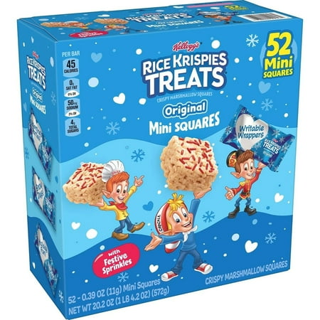 Rice Krispies Treats Mini Squares, Winter Sprinkles (52 Count)