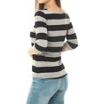 thumbnail image 2 of Dde San Patricio Camisecon mangas de codo pamujer Camisebásiinformal con cuello de barco y corte ajustado Negro gris L, 2 of 6