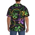 thumbnail image 5 of JUNZAN Mens Casual Button Down Shirts Short Sleeve Mardi Gras6 Print Shirt-XX-Large, 5 of 7
