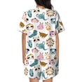 thumbnail image 3 of Rocae Cartoon Animals for Two Piece Sleepwear Pajamas Sets for Women Soft Short-Sleeved Pjs with Lounge Shorts XX-Large, 3 of 9
