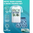 thumbnail image 7 of Quad Seven Boys' Rashguard Set - Short Sleeve Swim Shirt and Bathing Suit Set (Size: 4-12), 7 of 7