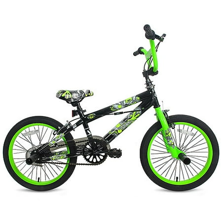 18" No Rules Alien Boys' Freestyle Bike, Black/Green