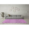 thumbnail image 3 of Ahgly Company Indoor Round Checkered Purple Modern Area Rugs, 5' Round, 3 of 4