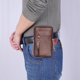 thumbnail image 1 of Bolsa Riñonera de piel de vaca para hombre, informal, pequeña, con cremallera para teléfono (marrón) JShteea Para Estrenar, 1 of 9