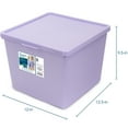 thumbnail image 3 of Your Zone Kids Large Plastic Stacking Storage Bin with Lid, Purple, 12 in x 12.4 in x 9.4 in, 3 of 8