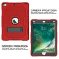thumbnail image 2 of ELEHOLD Rugged Hybrid Case for iPad 6th/5th Gen/Pro 9.7 inch (2018/2017/2016) Three-Layer Full Protection Hidden Kickstand Shockproof Durable Case for iPad 9.7 ,Red, 2 of 7