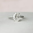 thumbnail image 4 of SOLITAIRE JEWELS 3.00CT Oval Solitaire & Pave Setting Moissanite Engagement Ring, 3D Pave Diamond Ring, 10k White Gold Solitaire Ring, 4 of 7