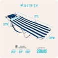 thumbnail image 6 of Ostrich The Ladies Comfort Lounger, Foldable Beach Pool Tanning Chair, Stripe, 6 of 14