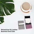 thumbnail image 6 of 3Pcs Business Card Holder, Business Card Case with Bling Rhinestones, Metal Slim Name Card Pocket for Men or Women, PU Leather Card Holder Wallet with Magnetic Closure (Set B), 6 of 8