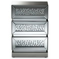 thumbnail image 4 of Hawthorne Collection Mirrored 3 Drawer Nightstand in Silver, 4 of 7