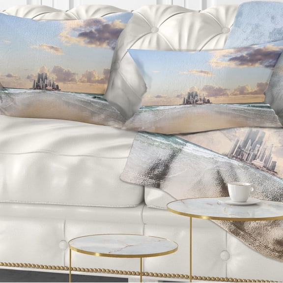 Designart 12" x 20" Multi-color Polyester Throw Pillow