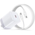 thumbnail image 1 of Quyaojz for 45W USB C Charger Fast Charging Compatible With Google Pixel 10A/10/10 XL Fold/9A/9/9 XL/8/8a/8 /7/7a/6a/6/5,Super Fast Charger Type C Android Phone Block & 6FT USB C to C Charger, 1 of 1