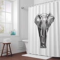 thumbnail image 5 of Elephant Fabric Shower Curtain Animal White Washable Shower Curtains for Bathroom, Waterproof Bath Curtain with Hooks Home Decor 72x84in, 5 of 8