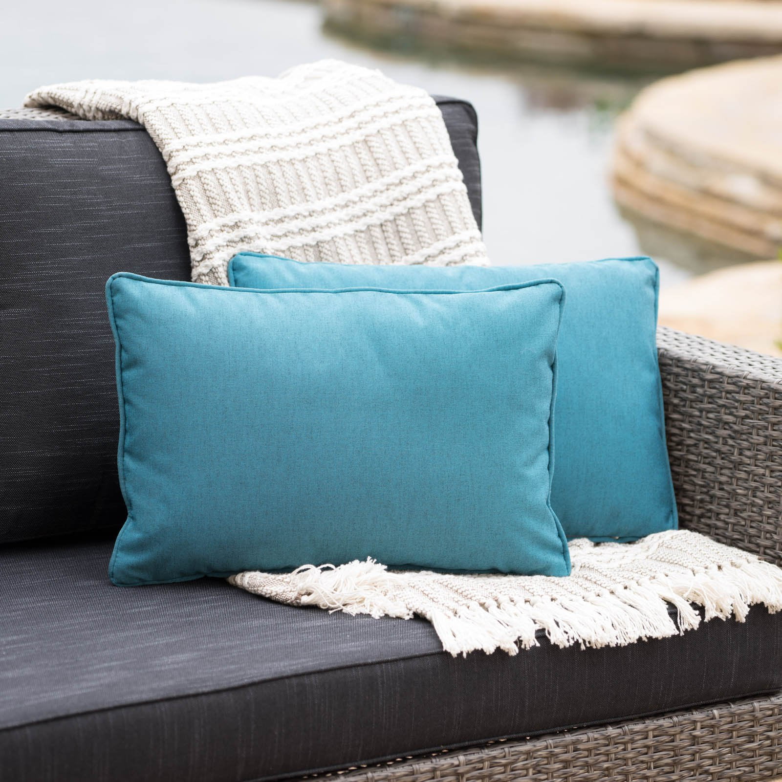 Coronado Outdoor Rectangular Water Resistant Pillow Set of 2