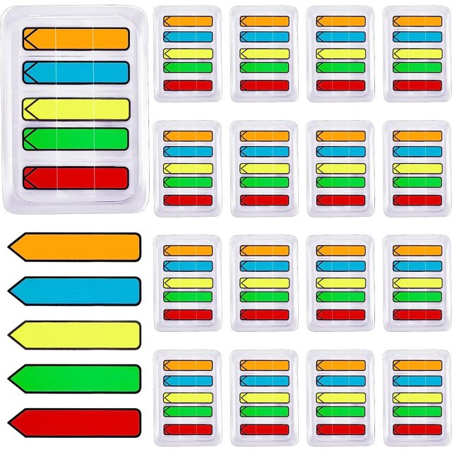 Banderas Trianu "Por favor, firme" para mensajes, 5 colores surtidos, 600 unidades en total, fáciles de colocar, paquete de 6 (estilo simple)