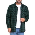 thumbnail image 4 of Camisas de manga larga ajustadas de botones con bolsillo de colores contrastantes para hombres INSPIRE CHIC 2XL Negro Verde, 4 of 7