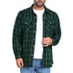 thumbnail image 4 of Camisas de manga larga ajustadas de botones con bolsillo de colores contrastantes para hombres INSPIRE CHIC 2XL Negro Verde, 4 of 7
