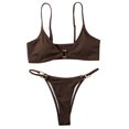 thumbnail image 1 of ENJOYW 2 Pcs/Set Maillots de Bain Ensemble Réglable Spaghetti Sangle G-string Séchage Rapide Été Bikini Ensemble pour Maillot de Bain, 1 of 7