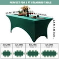 thumbnail image 6 of FOLINS&HOME Green 8FT Fitted Spandex Tablecloth, Waterproof Wrinkle Free Washable Elastic Table Cover for 8 Foot Rectangle Folding Tables, Stretch Rectangular Table Cloth for Wedding, Banquet, Party, 6 of 9