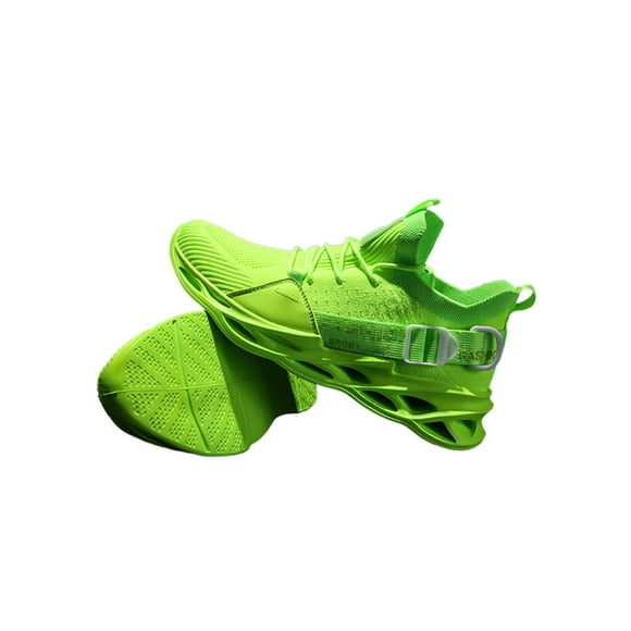 Woobling Mens Comfortable Trainers Walking Comfortable Anti Slip Running Shoe Fashion Sneaker Fluorescent Green 6