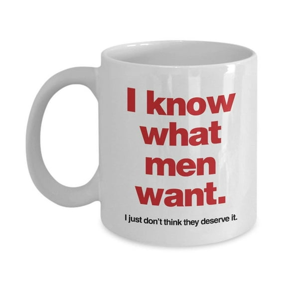 I Know What Men Want Coffee & Tea Gift Mug For A Lady And All The Single Girls & Women
