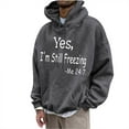 thumbnail image 2 of Tdoqot Young Mens Hoodies- Loose Fit Casual Pullover Long Sleeve Fashion Hooded Sweatshirt Gray Size L, 2 of 4